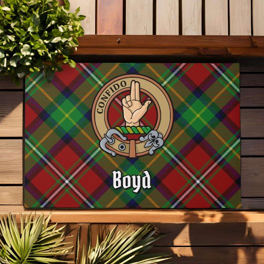 Paillasson Clan Boyd Crest sur Tartan