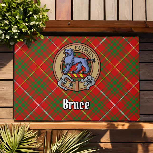 Paillasson Clan Bruce Crest sur Tartan (Créateur téléchargé)