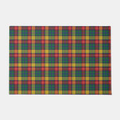 Paillasson Clan Buchanan Plaid Vert Rouge Jaune Chèque Tartan (Devant)