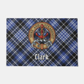 Paillasson Clan Clark Crest sur Tartan (Devant)