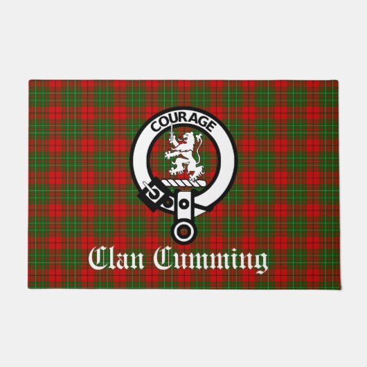 Paillasson Clan Cumming Crest Badge et Tartan (Devant)