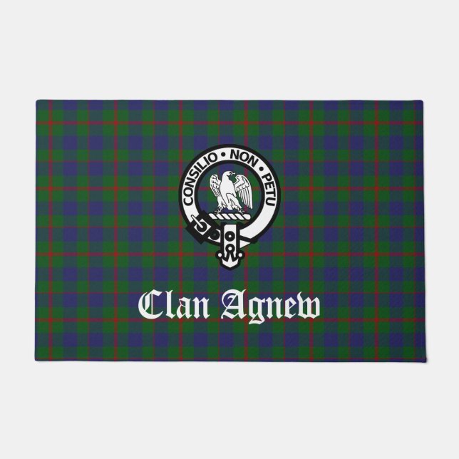Paillasson Clan écossais Agnew Crest & Tartan (Devant)