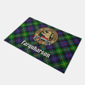Paillasson Clan Farquharson Crest sur Tartan (Incliné)