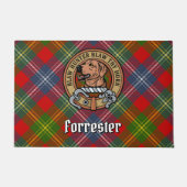 Paillasson Clan Forrester Crest sur Tartan (Devant)