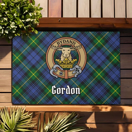 Paillasson Clan Gordon Crest sur Tartan