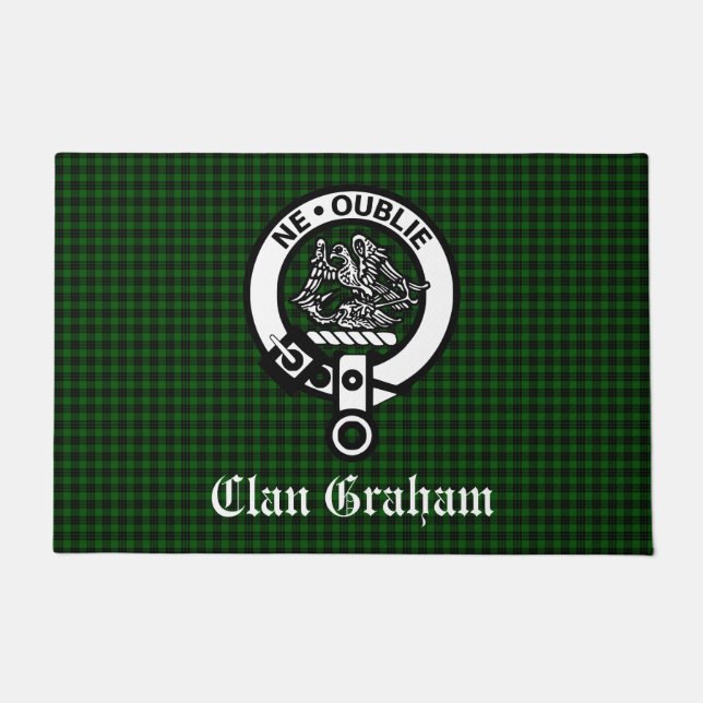 Paillasson Clan Graham Crest & Tartan Front (Devant)