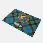 Paillasson Clan Guthrie Crest sur Tartan (Incliné)