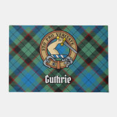 Paillasson Clan Guthrie Crest sur Tartan (Devant)