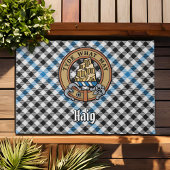 Paillasson Clan Haig Crest over Check Tartan