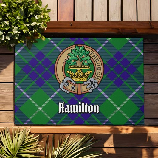 Paillasson Clan Hamilton Crest sur Tartan