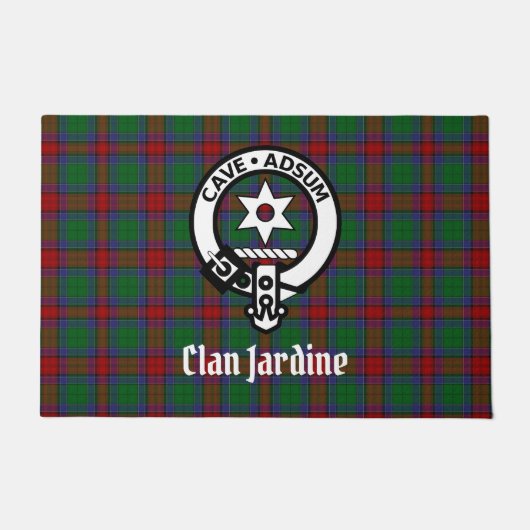 Paillasson Clan Jardine Crest Badge et Tartan (Devant)