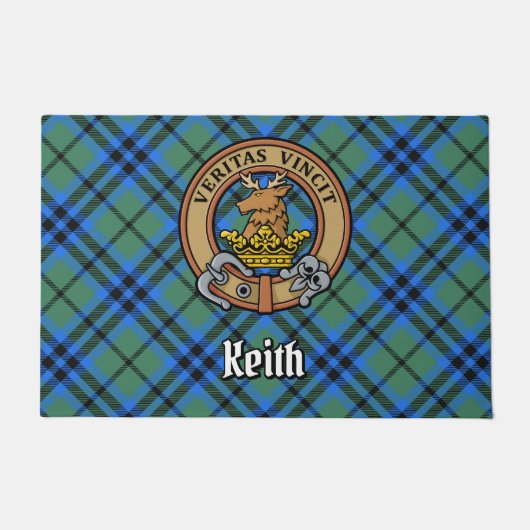Paillasson Clan Keith Crest sur Tartan (Devant)