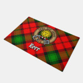 Paillasson Clan Kerr Crest sur Tartan (Incliné)