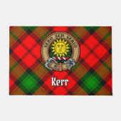 Paillasson Clan Kerr Crest sur Tartan (Devant)