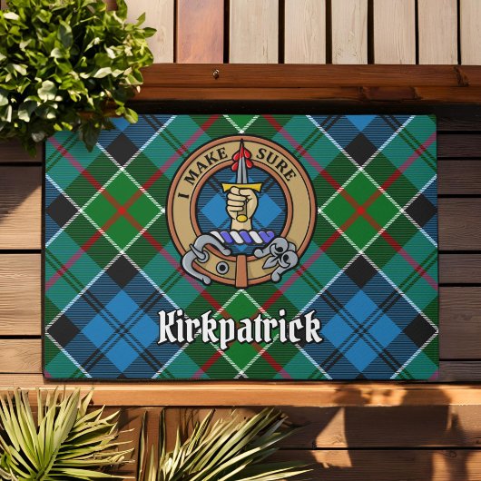 Paillasson Clan Kirkpatrick Crest sur Tartan