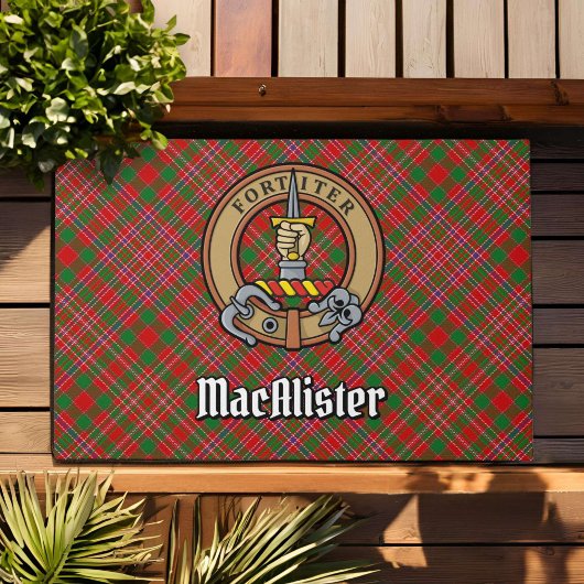Paillasson Clan MacAlister Crest sur Tartan