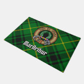 Paillasson Clan MacArthur Crest sur Tartan (Incliné)