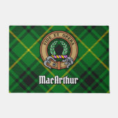 Paillasson Clan MacArthur Crest sur Tartan (Devant)