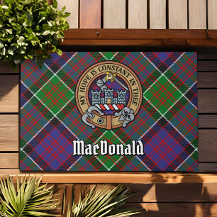 Paillasson Clan MacDonald de Clanranald Crest sur Tartan