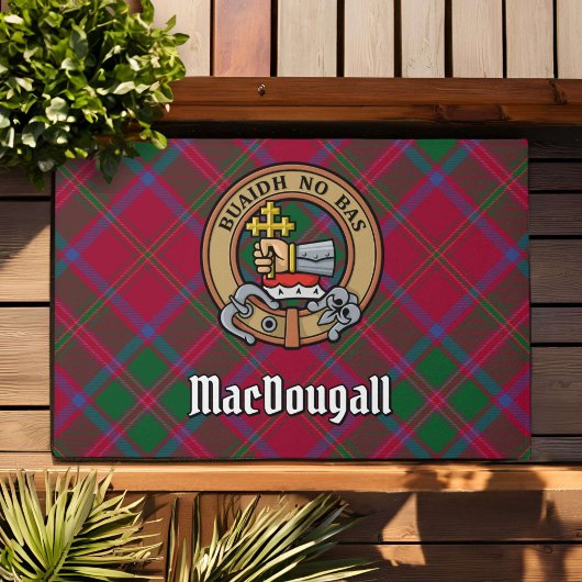Paillasson Clan MacDougall Crest sur Tartan