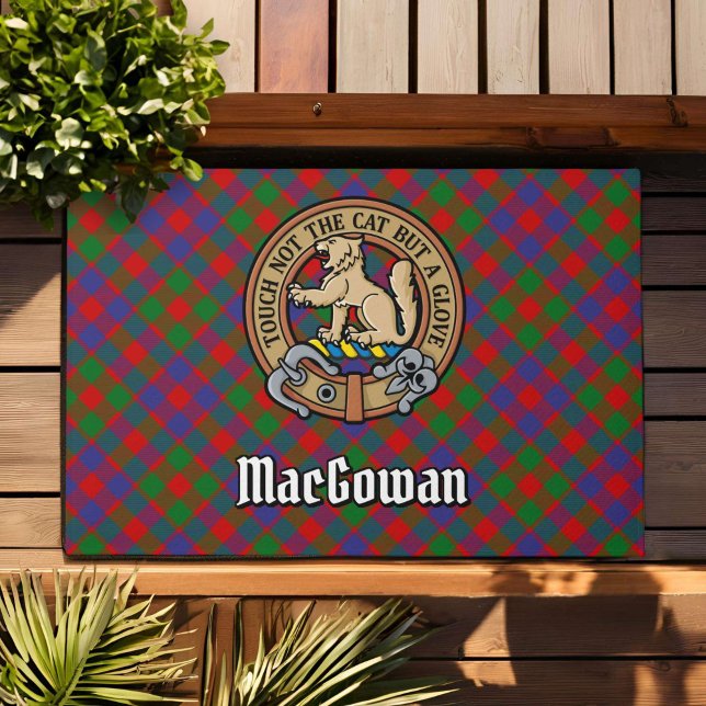 Paillasson Clan MacGowan Crest sur Tartan (Créateur téléchargé)