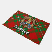 Paillasson Clan MacGregor Crest sur Tartan (Incliné)
