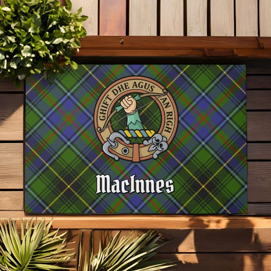 Paillasson Clan MacInnes Crest sur Tartan