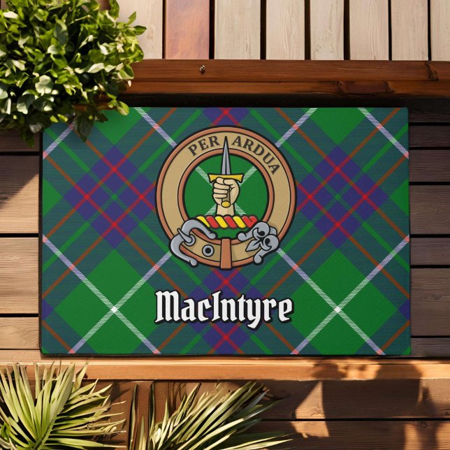 Paillasson Clan MacIntyre Crest sur Tartan (Créateur téléchargé)