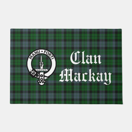 Paillasson Clan Mackay Crest Badge & Tartan Front (Devant)