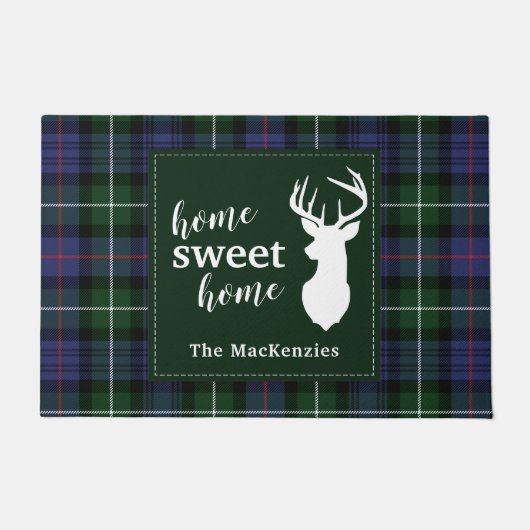 Paillasson Clan MacKenzie personnalisé Noël Tartan (Devant)
