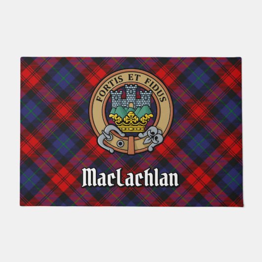 Paillasson Clan MacLachlan Crest sur Tartan (Devant)