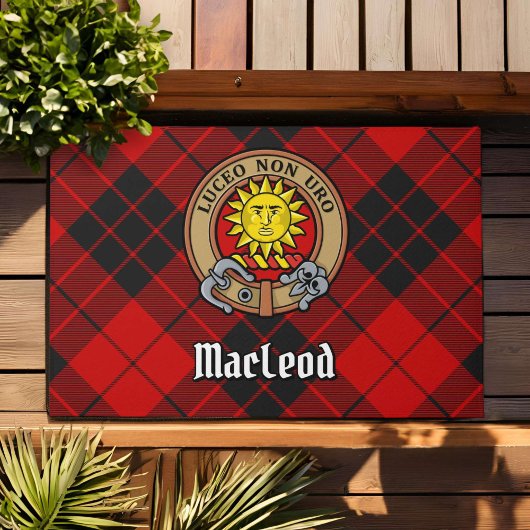 Paillasson Clan MacLeod de Raasay Crest sur Tartan