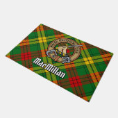 Paillasson Clan MacMillan Crest sur Tartan (Incliné)
