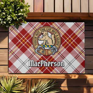 Paillasson Clan MacPherson Crest sur la robe rouge Tartan