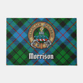 Paillasson Clan Morrison Crest sur la chasse Tartan (Devant)