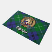 Paillasson Clan Oliphant Crest sur Tartan (Incliné)