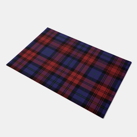 Paillasson Clan Plaid MacLachlan rouge violet chèque Tartan (Incliné)