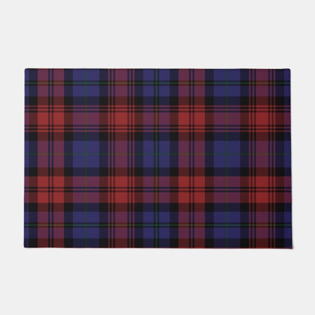 Paillasson Clan Plaid MacLachlan rouge violet chèque Tartan (Devant)