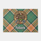 Paillasson Clan Pollock Crest sur Tartan (Devant)