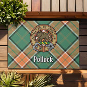 Paillasson Clan Pollock Crest sur Tartan