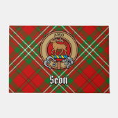 Paillasson Clan Scott Crest sur Red Tartan (Devant)