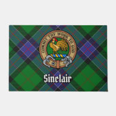 Paillasson Clan Sinclair Crest sur la chasse Tartan (Devant)