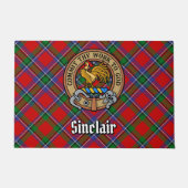 Paillasson Clan Sinclair Crest sur Red Tartan (Devant)