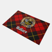 Paillasson Clan Wallace Crest sur Tartan (Incliné)
