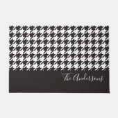Paillasson Classic Modern Black White Houndstooth Nom de fami (Devant)