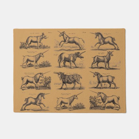 Paillasson Classique Unicorne Antique Mythique Magie Créature (Devant)