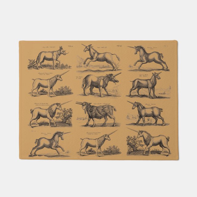 Paillasson Classique Unicorne Antique Mythique Magie Créature (Devant)