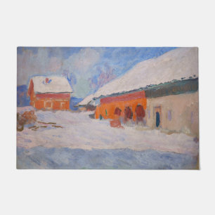 Paillasson Claude Monet - Norvège, Maisons rouges à Bjornegaa