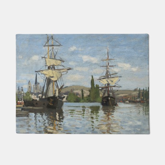 Paillasson Claude Monet Ships on the Seine River Travel Art (Devant)