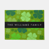 Paillasson Cloches Vertes, Cloches Lucky, Votre Nom (Devant)